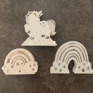 #3- 3 Piece LED Wooden Nightlights